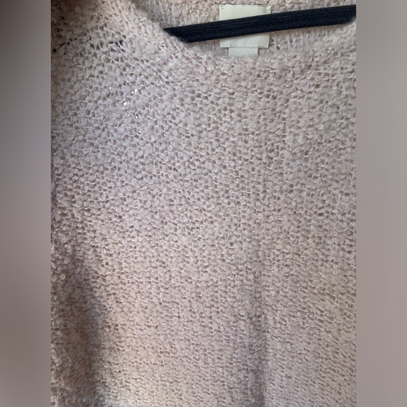 Chico’s Pink Boucle’ Sweater with Lace Trim Size 1 - Picture 10 of 10